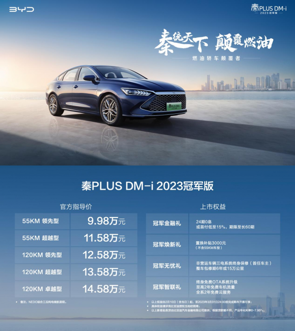 上海沪牌网 油电同价 颠覆燃油 秦PLUS DM-i 2023冠军版9.98万元起